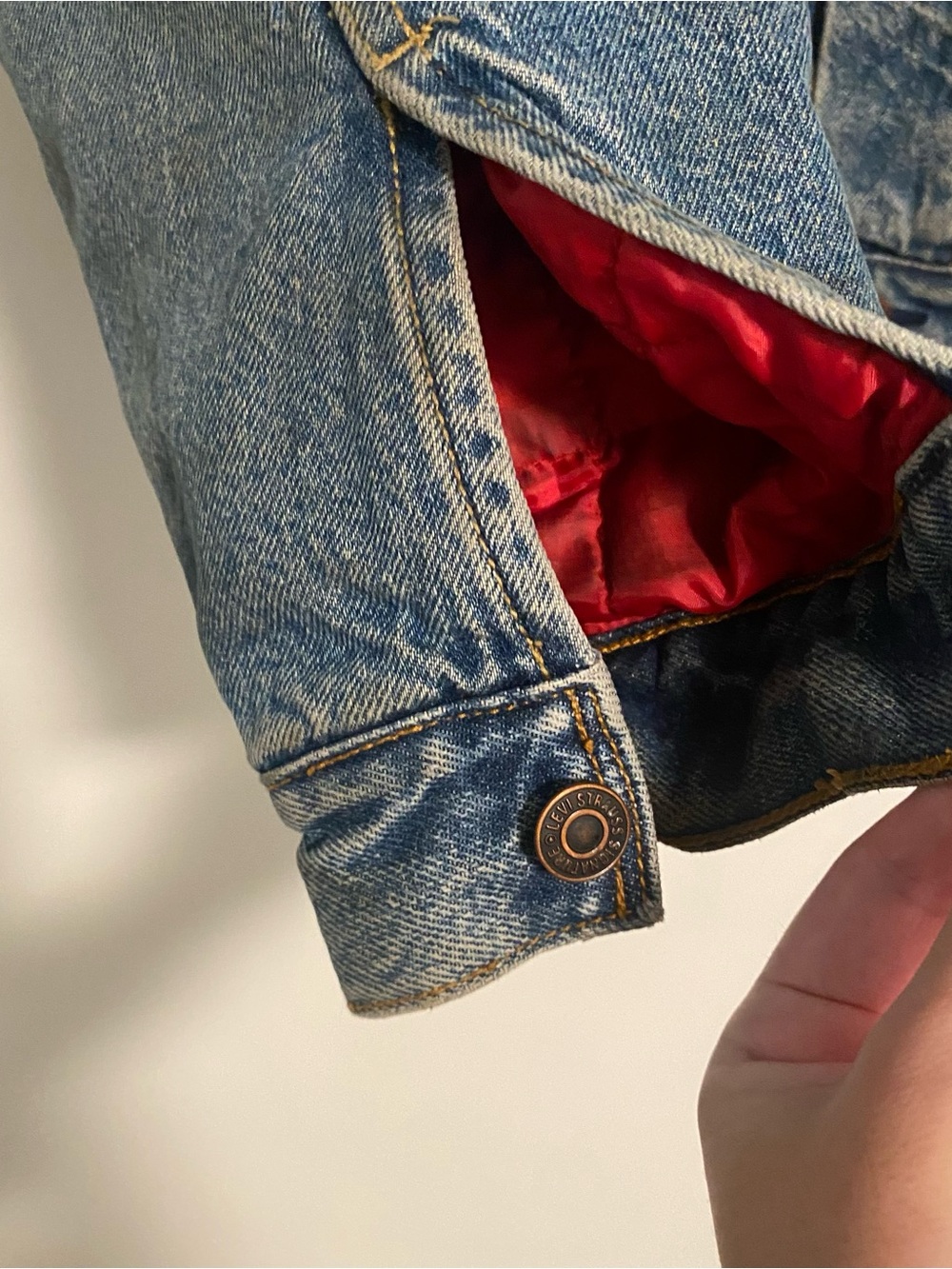 Levi Strauss & Co Men’s L ? Sherpa Lined Denim Trucker Jean Jacket Blue Y2K - Picture 8 of 9